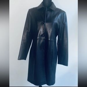 Guess Leather Trench Coat L